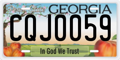 GA license plate CQJ0059