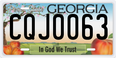 GA license plate CQJ0063