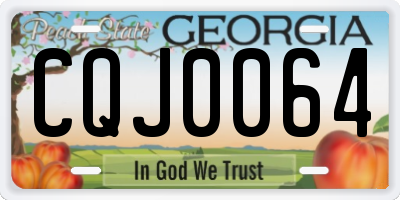 GA license plate CQJ0064