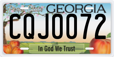 GA license plate CQJ0072