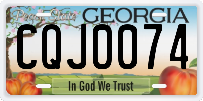 GA license plate CQJ0074