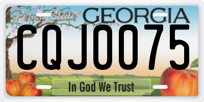 GA license plate CQJ0075