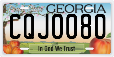GA license plate CQJ0080