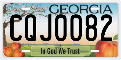 GA license plate CQJ0082