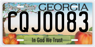 GA license plate CQJ0083