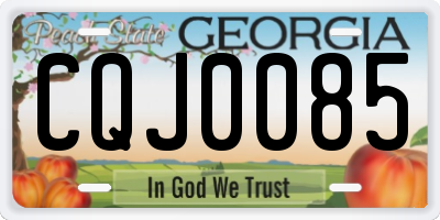 GA license plate CQJ0085