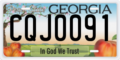 GA license plate CQJ0091