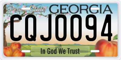 GA license plate CQJ0094