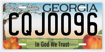 GA license plate CQJ0096