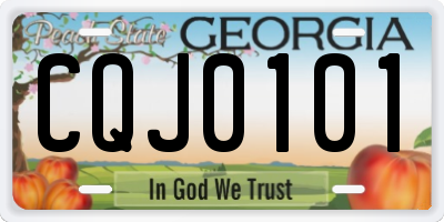 GA license plate CQJ0101
