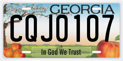 GA license plate CQJ0107