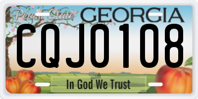 GA license plate CQJ0108