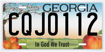GA license plate CQJ0112