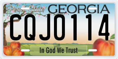 GA license plate CQJ0114