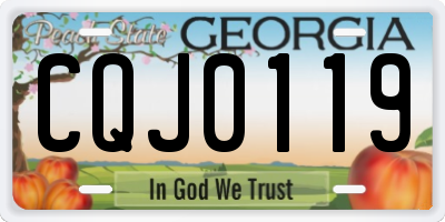 GA license plate CQJ0119