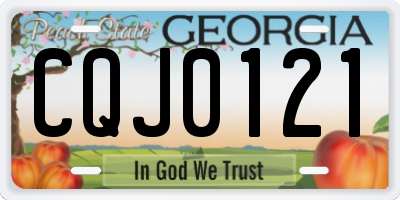 GA license plate CQJ0121