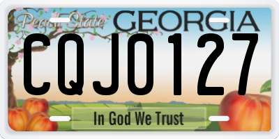 GA license plate CQJ0127