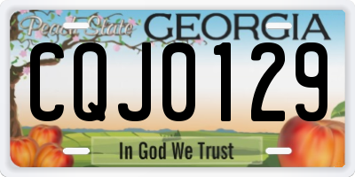 GA license plate CQJ0129