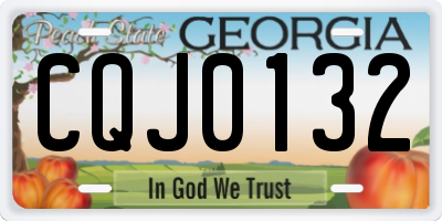 GA license plate CQJ0132