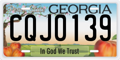 GA license plate CQJ0139