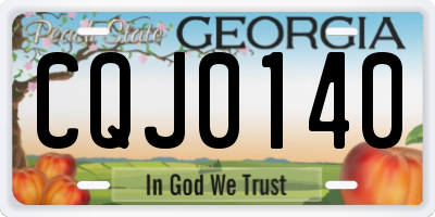 GA license plate CQJ0140