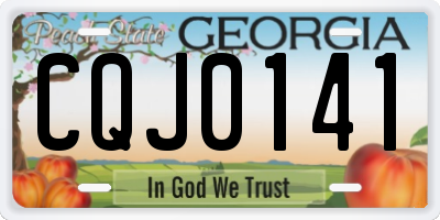 GA license plate CQJ0141