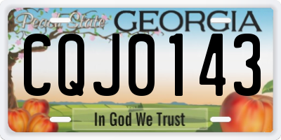 GA license plate CQJ0143