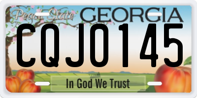GA license plate CQJ0145