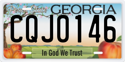 GA license plate CQJ0146