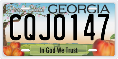 GA license plate CQJ0147