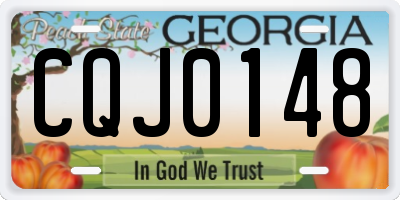 GA license plate CQJ0148