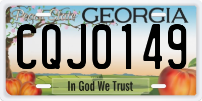 GA license plate CQJ0149