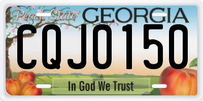 GA license plate CQJ0150