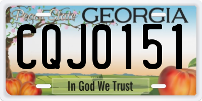 GA license plate CQJ0151