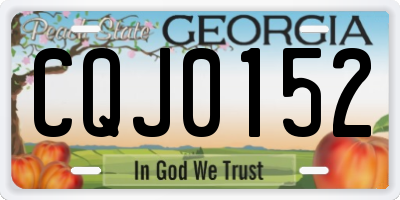 GA license plate CQJ0152