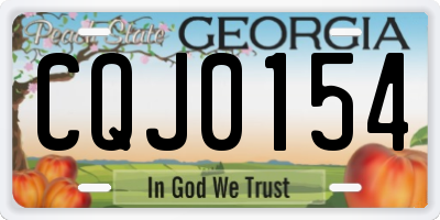 GA license plate CQJ0154