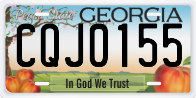 GA license plate CQJ0155