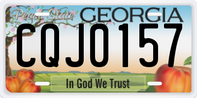 GA license plate CQJ0157