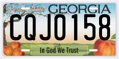 GA license plate CQJ0158