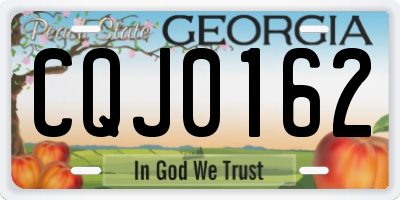 GA license plate CQJ0162