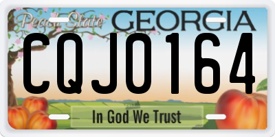GA license plate CQJ0164