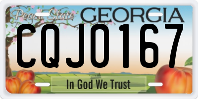 GA license plate CQJ0167