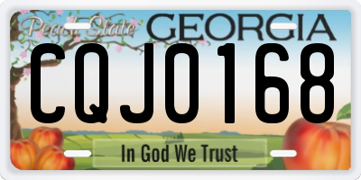 GA license plate CQJ0168