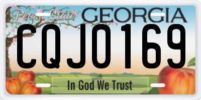 GA license plate CQJ0169