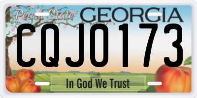 GA license plate CQJ0173
