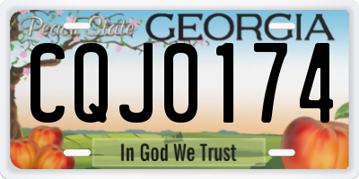 GA license plate CQJ0174