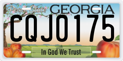 GA license plate CQJ0175