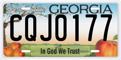 GA license plate CQJ0177
