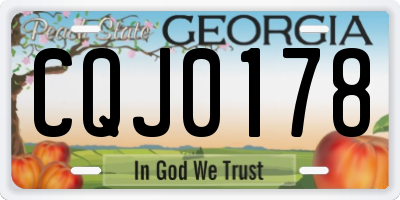 GA license plate CQJ0178