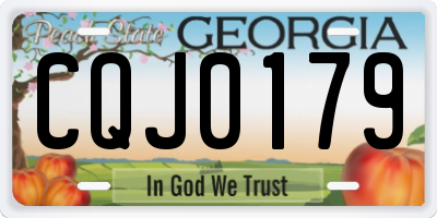 GA license plate CQJ0179